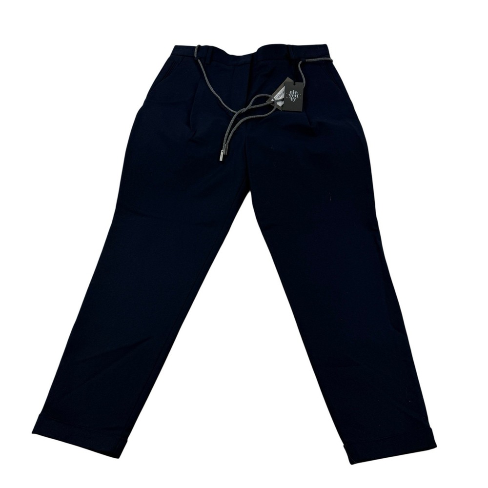 Eleventy‎ Blue Pleated Dress Slacks w/ Belt NWT Size 42/4 Cotton Stretch Pants